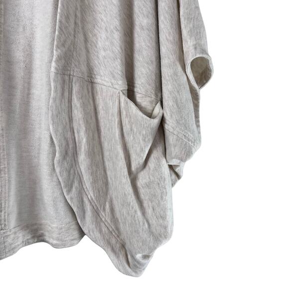 Athleta Cocoon Cardigan Wrap Sweater Womens XS Beige Oatmeal Open Front Pockets - Picture 4 of 5